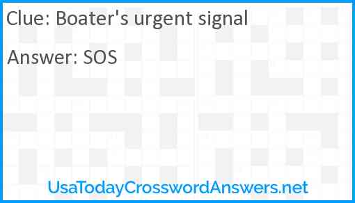 Boater's urgent signal Answer