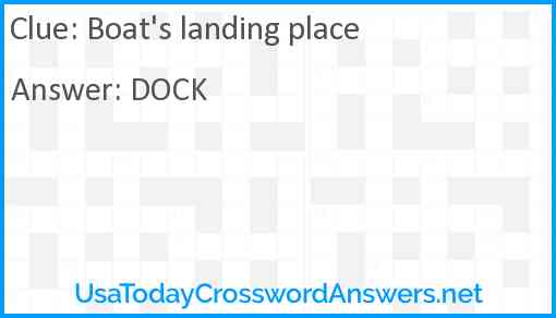 Boat's landing place Answer