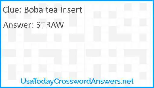 Boba tea insert Answer