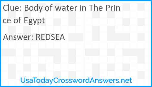 Body of water in The Prince of Egypt Answer