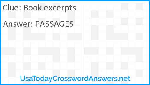Book excerpts Answer