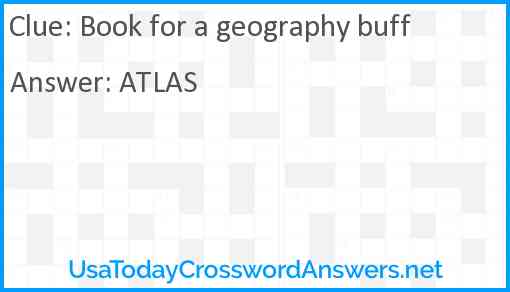 Book for a geography buff Answer