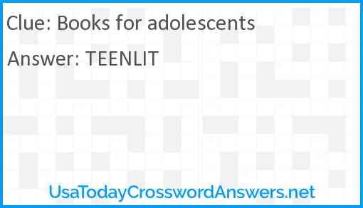 Books for adolescents Answer