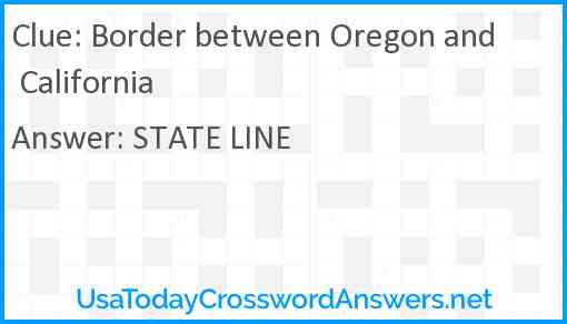 Border between Oregon and California Answer