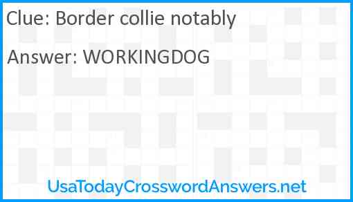 Border collie notably Answer