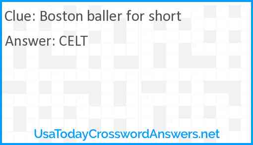 Boston baller for short Answer