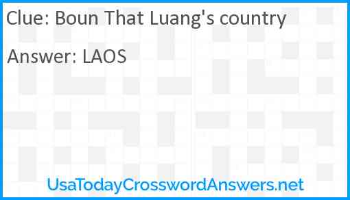 Boun That Luang's country Answer
