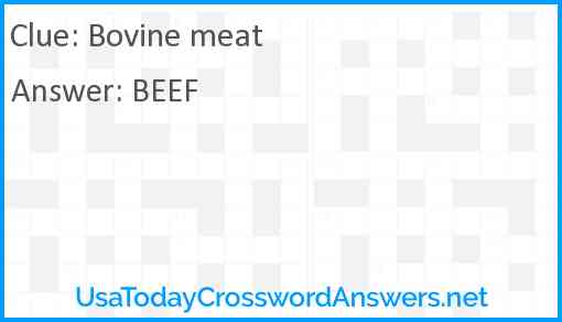 Bovine meat Answer