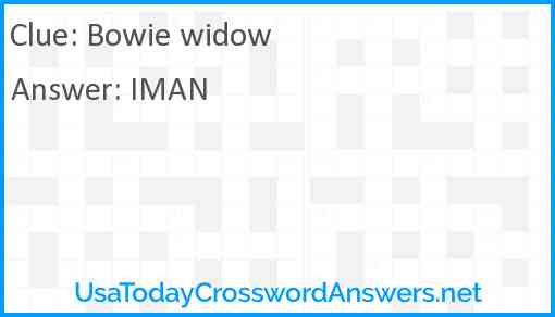 Bowie widow Answer