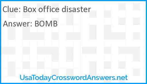 Box office disaster Answer