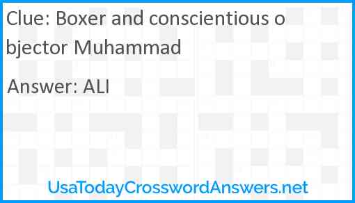 Boxer and conscientious objector Muhammad Answer