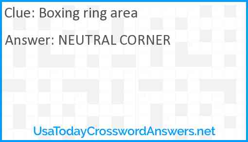 Boxing ring area Answer