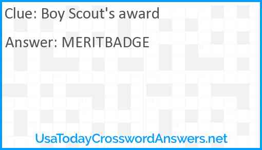 Boy Scout's award Answer