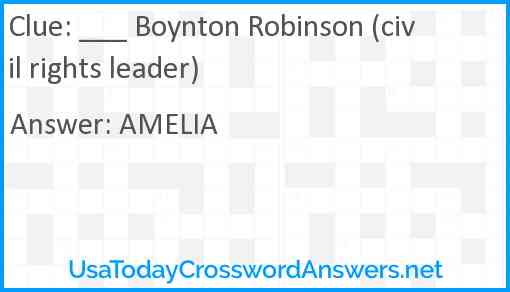 ___ Boynton Robinson (civil rights leader) Answer