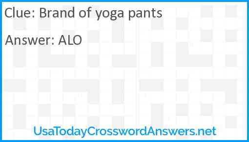 Brand of yoga pants Answer