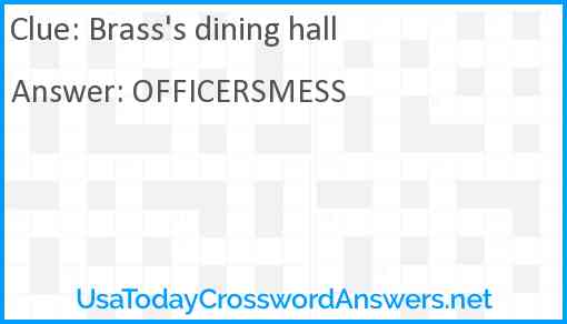 Brass's dining hall Answer