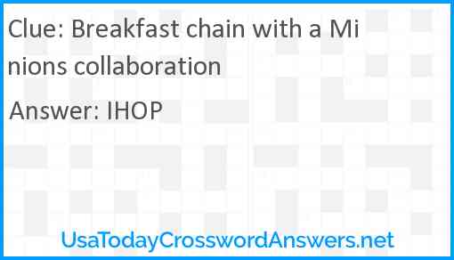 Breakfast chain with a Minions collaboration Answer