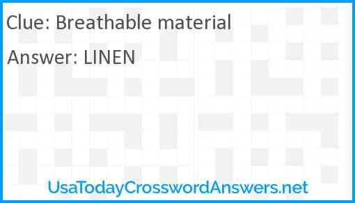 Breathable material Answer