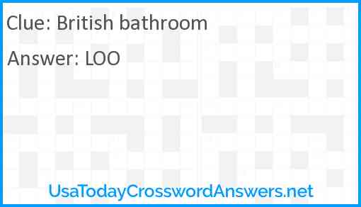 British bathroom Answer