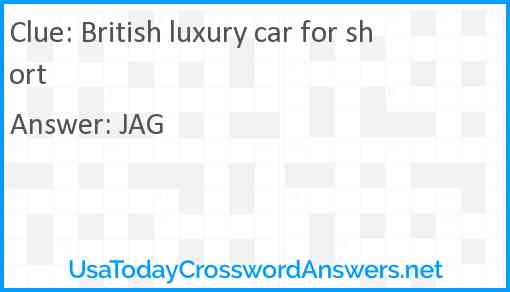 British luxury car for short Answer