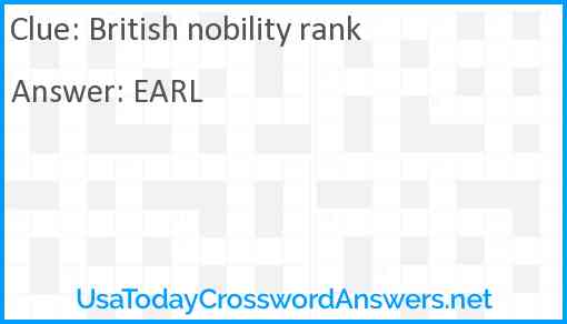 British nobility rank Answer