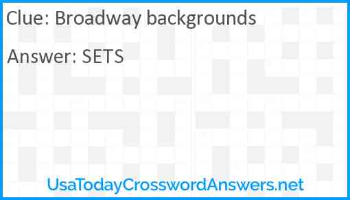 Broadway backgrounds Answer