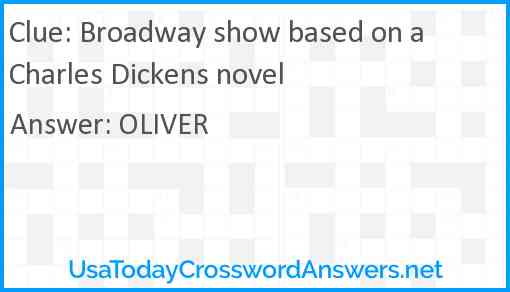Broadway show based on a Charles Dickens novel Answer
