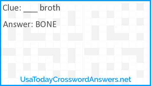 ___ broth Answer