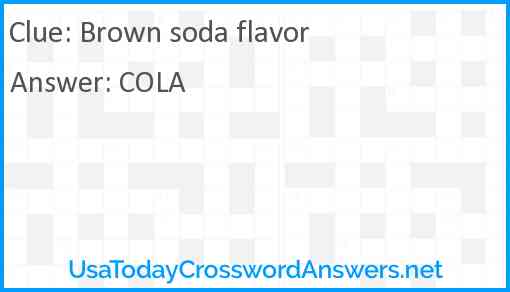 Brown soda flavor Answer