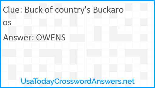 Buck of country's Buckaroos Answer