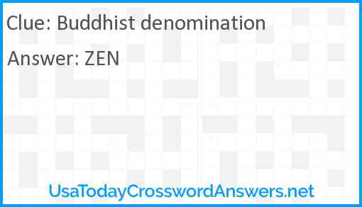 Buddhist denomination Answer