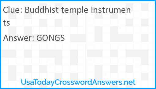 Buddhist temple instruments Answer