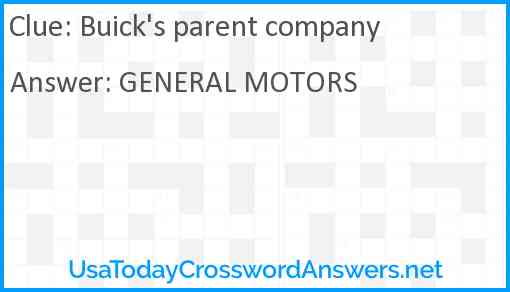 Buick's parent company Answer