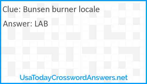 Bunsen burner locale Answer