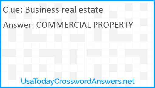 Business real estate Answer