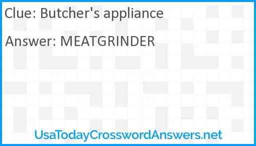 Butcher's appliance Answer