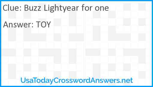 Buzz Lightyear for one Answer