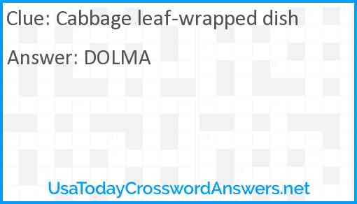 Cabbage leaf-wrapped dish Answer