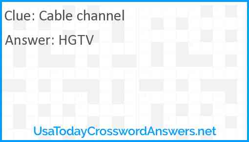 Cable channel Answer