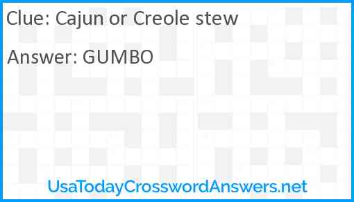 Cajun or Creole stew Answer