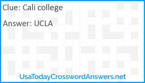 Cali college Answer