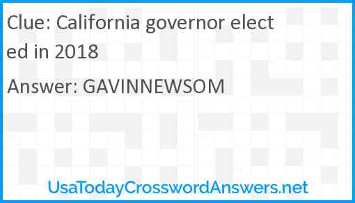 California governor elected in 2018 Answer