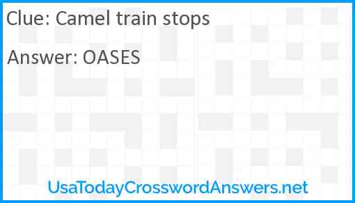Camel train stops Answer