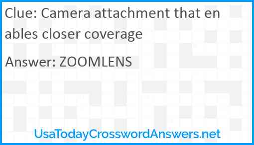 Camera attachment that enables closer coverage Answer