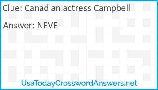 Canadian actress Campbell Answer