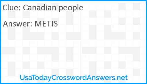 Canadian people Answer