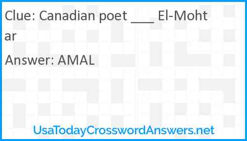 Canadian poet ___ El-Mohtar Answer