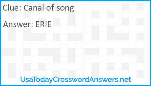 Canal of song Answer