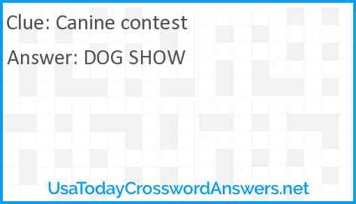 Canine contest Answer