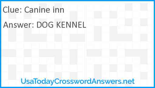 Canine inn Answer